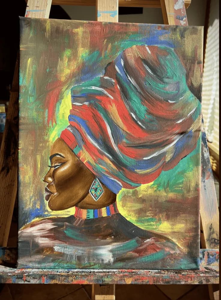 African Woman, 2025 — Acrylic on Canvas by Urska