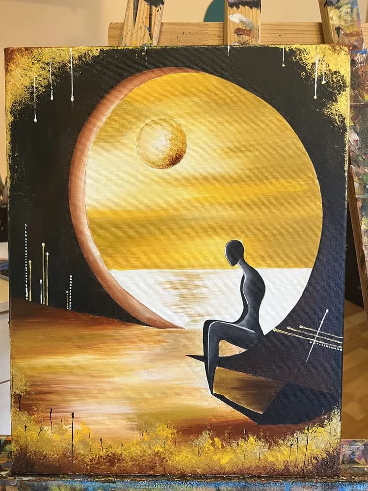 Beyond The Horizon, 2025 — featured original acrylic painting by Urska