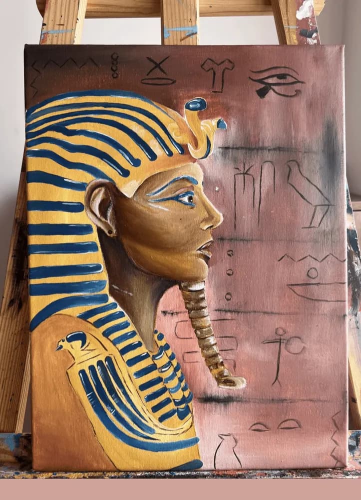 Tutankhamun, 2023 — Acrylic on Canvas by Urska