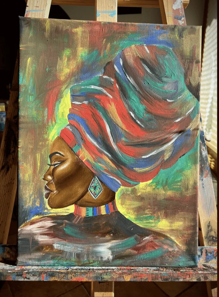 African Woman, 2025 — Acrylic on Canvas by Urska